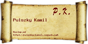 Pulszky Kamil névjegykártya
